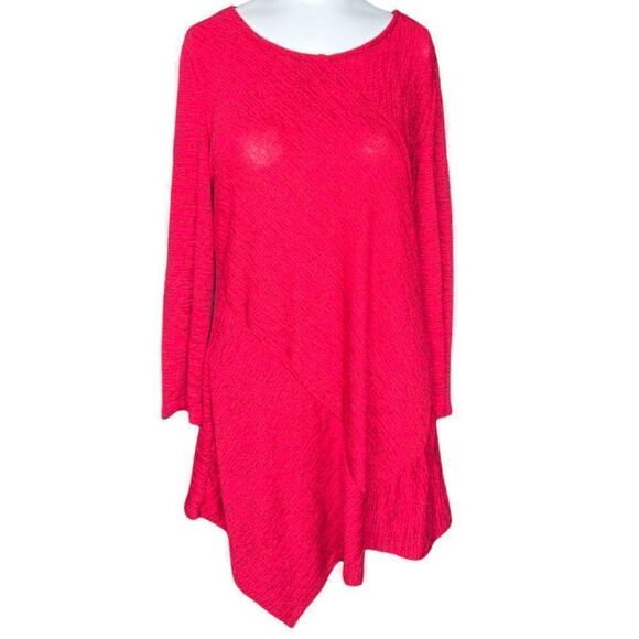 Rebecca Malone Small red marled asymmetrical tunic - Picture 1 of 7